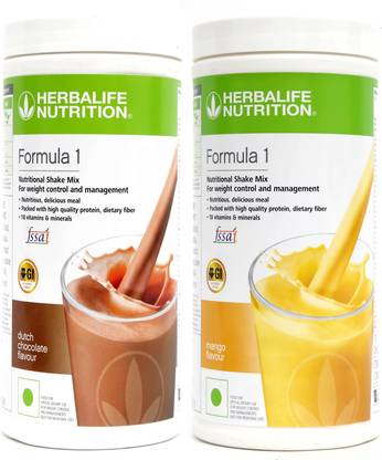 HERBALIFE 2 PCS OF Formula 1 Nutritional Shake Mix CHOCOLATE + MANGO Flavor Plant-Based Protein