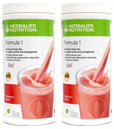 HERBALIFE 2 PCS OF Formula 1 Nutritional Shake Mix STRAWBERRY + STRAWBERRY Flavor Plant-Based Protein