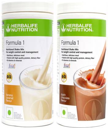 HERBALIFE 2 PCS OF Formula 1 Nutritional Shake Mix BANANA + CHOCOLATE Flavor Protein Shake