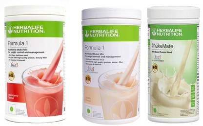 Herbalife Nutrition FORMULA1 STRAWBERRY 500 GRAM & VANILLA 500 GRAM & SHAKEMATE 500 GRAM Protein Shake