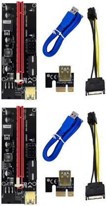 Nextar VER 009S Riser Cable Black PCIE Riser 1X to 16X Graphics Extension for GPU Mining Powered Riser Adapter Card, 60cm USB 3.0 Cable, 4 Solid Capacitors, Two 6PIN & Molex 3 Power Options(Pack 0f 2) GDDR4 16 GB NVIDIA Chipset 64 bit 120 MHz Graphics Card