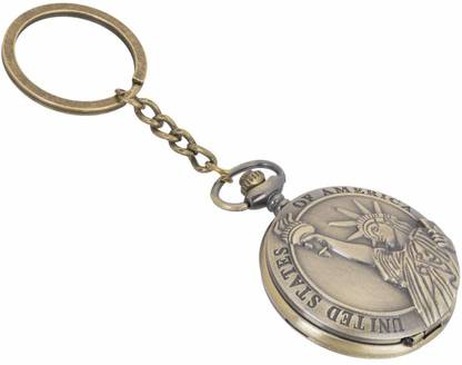 gtrp USA America Theme Designer Pocket Watch Vintage Clock Metallic Keychain/Key Chain/Keyring/Key Ring Key Chain