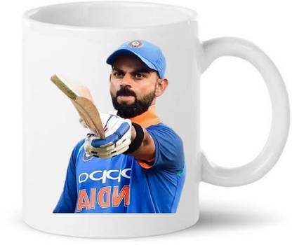AD Gifts "Virat Kohli" Printed Coffee and Tea Ceramic | Gift for Birthday Boyfriend, Friends, Kids, Brother, beautiful Ceramic Coffee (325 ml) Ceramic Coffee Mug
