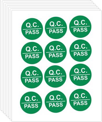 Shri R K QC Pass Stickers Pack Of 500 Self Adhesive Paper Label