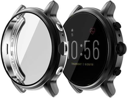 CallSmith Front and Back Screen Guard for Fossil Gen 5 Carlyle (2 in 1), Silocon Case with Silicon Screen Protector