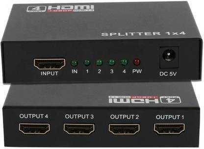 microware HDMI Splitter 1 In 4 Out Full HD 4-Port Hub Repeater Amplifier v1.4 3d 4K 1080p hdmi 1.4 splitter For HDTV DVD PS3 Xbox EU Media Streaming Device