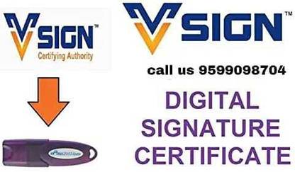 VSign Digital signature certificate class-3 signing certificate 2 years validity for ITR GST INCOM TAX MCA ROC IRCTC eTender tradmark etc Smart Key