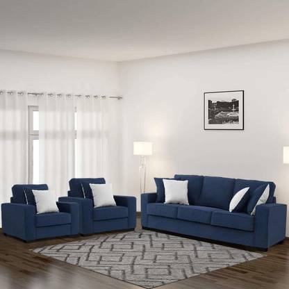 FURNY Apollo Fabric 5 Seater 3+1+1 Sofa Fabric 3 + 1 + 1 Sofa Set