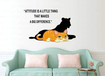 WALLDECORS 80 cm WALLDECOR ATTITUDE QUOTES IMAGE Self Adhesive Sticker