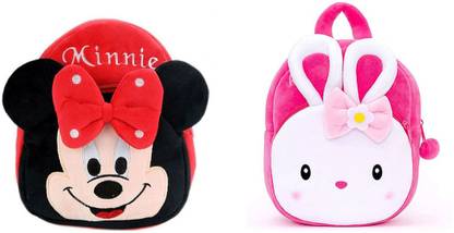 packsack skb_Kids School Bag Soft Plush red minnie rabbit bagpa School Bag