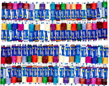 DHAGA 100 Thread Spools (25 Shades, Each 4 In No.) Multicolor Thread