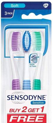 SENSODYNE Sensitive Toothbrush (2+1 Pack) Ultra Soft Toothbrush