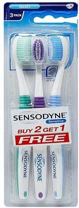 SENSODYNE Sensitive Toothbrush (2+1 Pack) Soft Toothbrush
