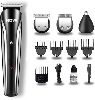 NOVA NG 1145/05 Trimmer 60 min Runtime 9 Length Settings  (Black, Silver) at Rs. 799