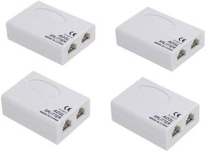 SKIRE ADSL Splitter/ADSL Filter/DSL Filter RJ11 for Landline Telephone and Broadband Modem Box (Pack of 4) CONNECTOR Wire Connector