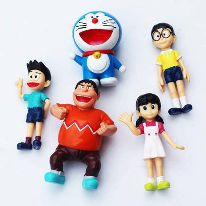 Mytoykid Doraemon Complete Family 6 cm Collectible Complete Action Figure Set of 5 Figures Toy Decoration Ornaments Auto Interior Accessories (Cute Cartoon Family Action Figure Set of 5)