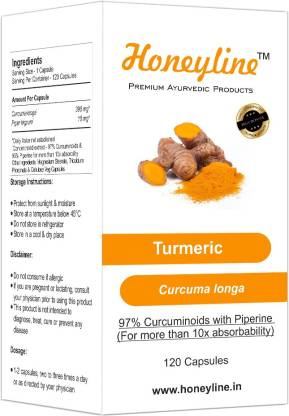 Honeyline Turmeric with 97% Curcuminoids & Piperine for more than 10x absorbability