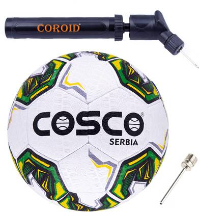 COSCO Serbia S-5 Football (Color & Design on Availability) With Dual Action Pump Football - Size: 5