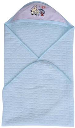 V & V Solid Single Hooded Baby Blanket for  Mild Winter