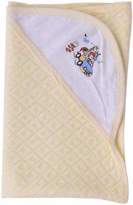 V & V Solid Single Hooded Baby Blanket for  Mild Winter