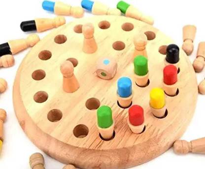 VIVUMART Wooden Memory Match Stick Chess Game, Color Matching Chess, Funny Block Board Game, Educational Intelligence Game, Brain Teaser for Boys and Girls Board Game Accessories Board Game Dart Board Game