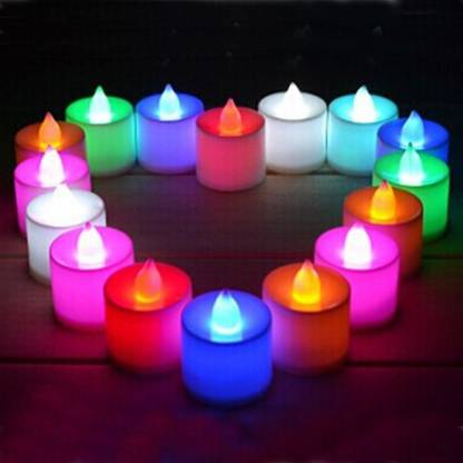 Aone Multi Color LED Candles, Tea Light Candles, for diwali/festival candles smokeless Battery Operated Set of 12Pcs. Candle