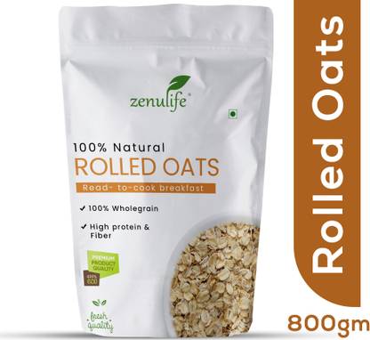zenulife Rolled Oats, Wholegrain Breakfast, High Protein and Fibre Pouch