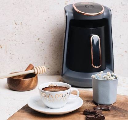 kirfiz Automatic Turkish Coffee Maker Machine Cordless Electric Coffee Pot Portable Office Coffee And Tea Maker Pot , Portable Travel Kettle Cafe Machine 4 Cups Coffee Maker