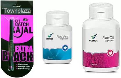 Townplaza Flax Oil Capsules and aloe vera capsules with neckline kajal