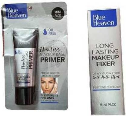 BLUE HEAVEN LONG LASTING MAKEUP FIXER (mini pack) AND FLAWLESS MAKEUP BASE PRIMER (mini pack)