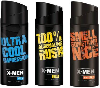 X-Men Smell something nice-Ultra cool impression-100%Adrenaline rush Deodorant Spray  -  For Men