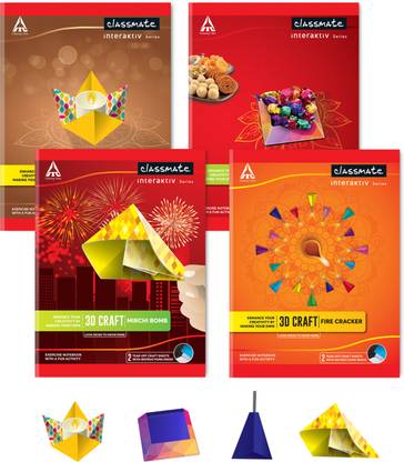 Classmate 3D Craft Notebooks, 240 mm X 180 mm, Book-size Notebook Single Line 172 Pages