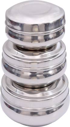 ANS Collection Pack of 3 Steel Dinner Set