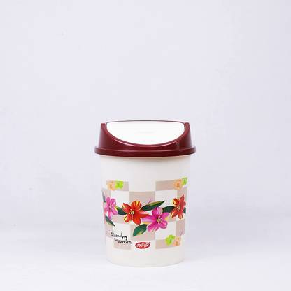 ANKUR Swing Lid Drum Waste Basket /Dustbin 3 Litre Plastic Dustbin