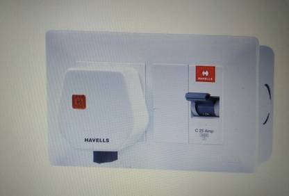 HAVELLS DBOXx MCB Protected Socket PVC Plastic Base Model (White) 13032 MCB