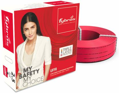 Fybros PVC 2.5 sq/mm Red 90 m Wire