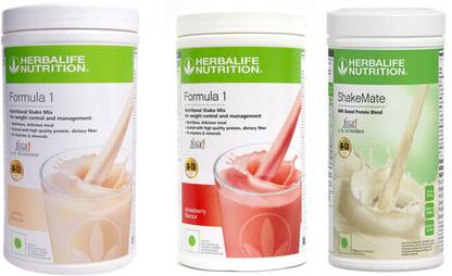 Herbalife Nutrition FORMULA1 VANILLA 500 GRAM & STRAWBERRY 500 GRAM & SHAKEMATE 500 GRAM Protein Shake
