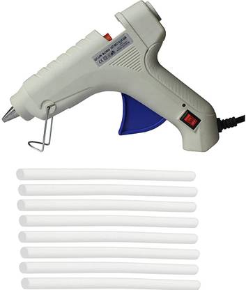 DST Plastic 40 W Bond Hot Melt On/Off Switch and 8 Milky White Glue Sticks (Multicolor) Standard Temperature Corded Glue Gun