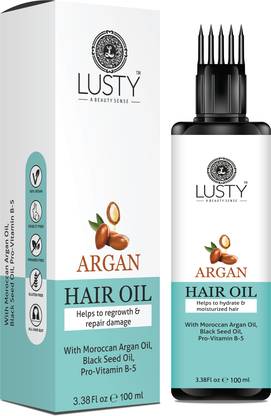 LUSTY A BEAUTY SENSE Argan Hair Oil With Moroccan Argan Oil,Black Seed Oil,Pro-Vitamin B-5, Men and Women 100ml Hair Oil