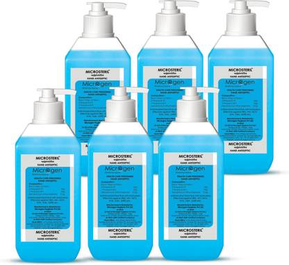 Microgen Microsteril Hand Rub 70% Isopropayl Base  each (500ml) | Pack of 6 Hand Rub Bottle + Dispenser