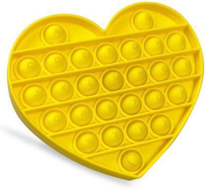 Stnemrag Pop It Fidget Toys Push Bubble Play Popit Sensory,Satisfying,Relaxing Toys For Adults Special Need Development toys For kids [Heart Yellow] (Yellow)
