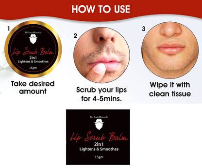 UrbanMooch Lip Scrub Balm Lightening and Brightening Dark Lips for Men for Dry Lips / Smoker / Chapped Lips Beetroot Scrub