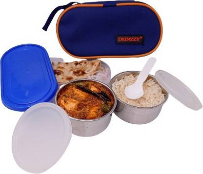DRINZZY TF-NL-RL-BL 3 Containers Stainless Steel Office Lunch Box