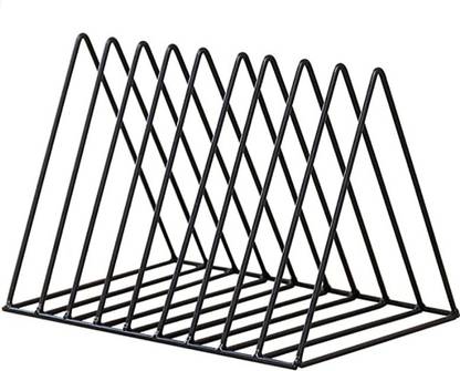 DawnRays Desktop File Organizer Wire Magazine Holder Book Stand, 9 Slot Triangle Shape Elegant Look Decorative File Storage Organizer File Storage Organizer for Table Desk Home Office Décor Table Top Magazine Holder