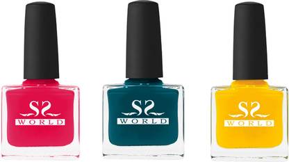 SSworld GLOSSY NAIL POLISH . NP_HOT PINK ._INGIGO BLUE_TWIST YELLOW