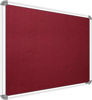 SRIRATNA 2 X 3 feet Premium Material Notice Pin-up Board/Pin-up Board/Soft Board/Pin-up Display Board for Office, Home & School uses, (Color - Maroon, Pack of 1) Notice Board