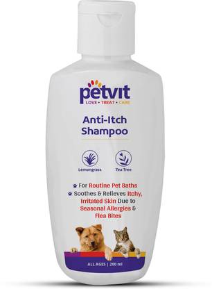 Petvit Anti Itch Shampoo with Tea Tree Oil & Lemon Grass Oil For All Breed Dog/Cat Hypoallergenic N/A Dog Shampoo
