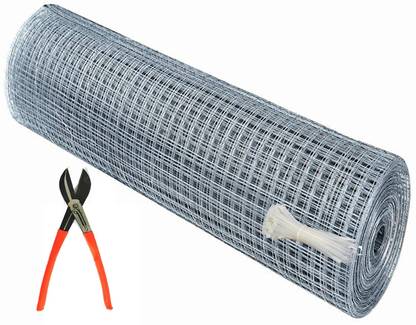 sai praseeda Iron Tree Guard_Fencing Net_Bird Net 18 Guage HDPE 3 Feet Height x 15 Feet Length UV Stabilized Anti Bird Net with Cutter 100 PVC Tags Model NO:3 Portable Green House