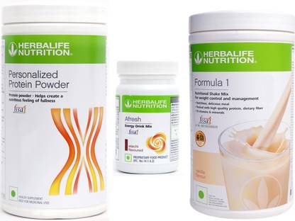 Herbalife Nutrition formula 1 vanila (500g)+ protien powder (400g)+ afresh elaichi (50g) Plant-Based Protein