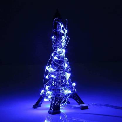 Lexton 100 LEDs 0.2 m Blue Steady String Rice Lights
